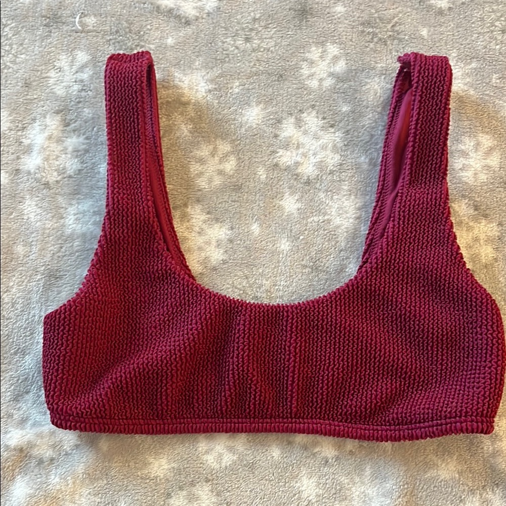 Women's Hollister Burgundy Knit bikini top
